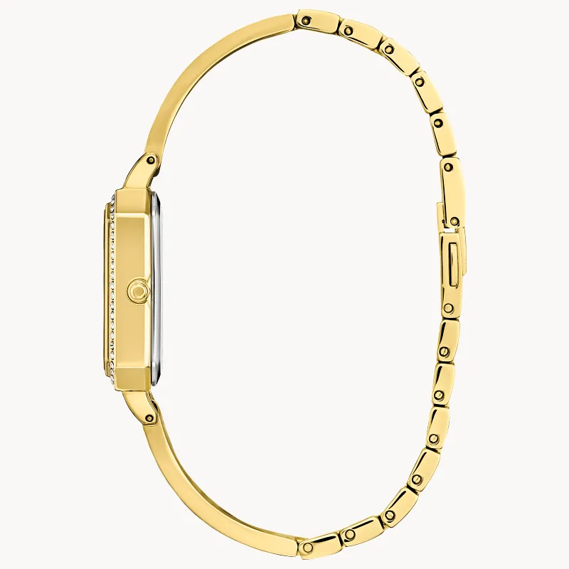 Silhouette Crystal Black Dial Stainless Steel Bangle EM0982 Silhouette Crystal Black Dial Stainless Steel Bangle EM0982